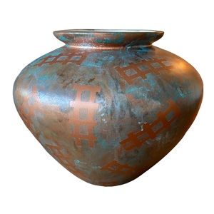 Faux Patina Ceramic Vase